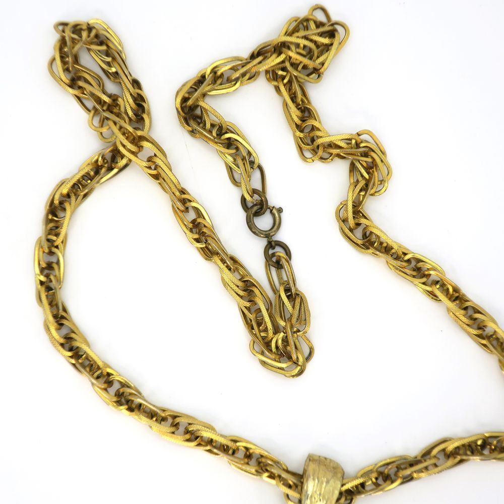 Vintage Adele Simpson faux Purple Jade Gold-Tone Regency Statement Necklace - Picture 7 of 13